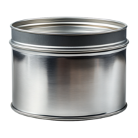 Empty tin can isolated on transparent background. png