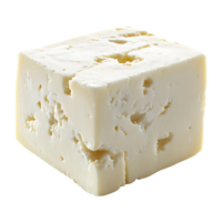 Feta cheese block isolated on transparent background. png