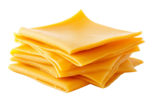 Floating thin cheese slices isolated on transparent background. png