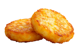 Flying hash browns isolated on transparent background. png