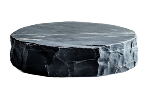 Image of a round black stone podium isolated on transparent background. png