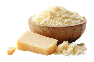 Grated parmesan cheese isolated on transparent background. png