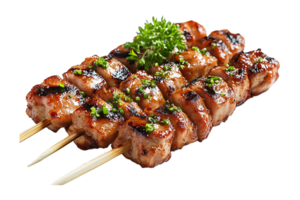 Grilled yakitori isolated on transparent background. png