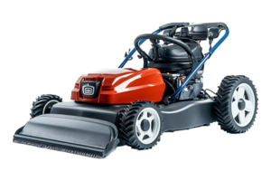 Lawn mowing machine isolated on transparent background. png