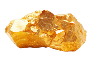 Gold nugget isolated on transparent background. png