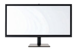 Monitor display screen with empty frames isolated on transparent background. png