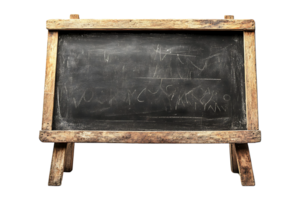 Outdoor chalkboard mockup isolated on transparent background. png