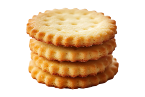 Plain butter cookies isolated on transparent background. png