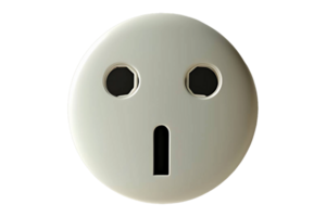 Render of a minimal electric plug isolated on transparent background png