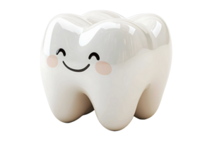 Smiling tooth isolated on transparent background. png