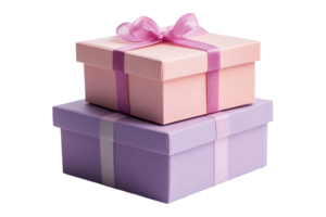 Stack of gift boxes isolated on transparent background. png