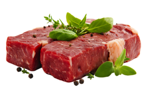 Raw beef steak isolated on transparent background png