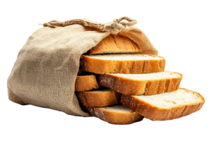 Sliced bread in a bag isolated on transparent background. png