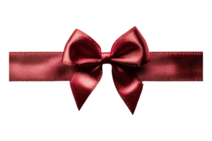 Red ribbon and bow isolated on transparent background png