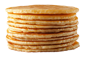 Thin pancake stack isolated on transparent background. png