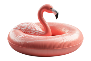 Render of a pink flamingo pool float isolated on transparent background png