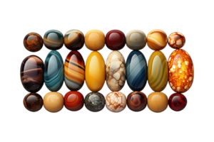 Agate Bead String on transparent background. png