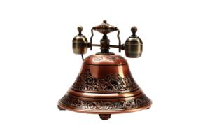 Antique Table Bell on transparent background. png