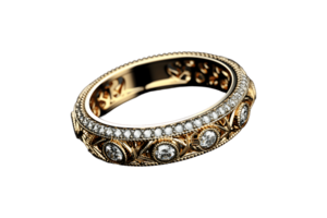 Beaded Finger Ring on transparent background. png