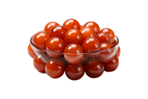 Carnelian Beads on transparent background. png