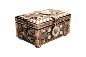 Bone Inlay Box on transparent background. png