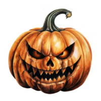 A Carved Pumpkin with an Evil Grin and Sharp Teeth png