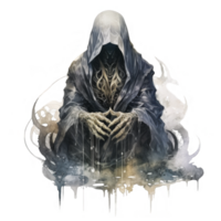A Figure in a Hooded Robe with Clawed Hands, Dripping with Dark Substance png
