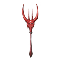 Red Devil-Headed Trident Weapon png
