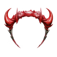Red and Gray Curved Horns with Pointy Tips png
