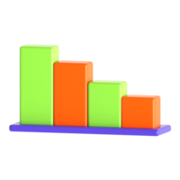A bar chart with three colored bars png