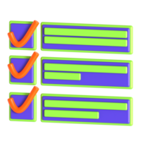 A check list with a green check mark and a purple check mark png