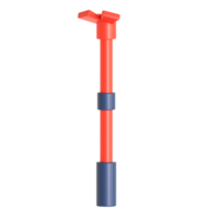 A red and blue plastic stick with a handle png