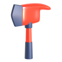 A hammer with a red handle and blue handle png