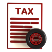 Tax form with a wheel and a red line png