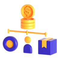 A balance of money and boxes on a black background png