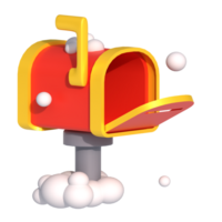 A red mailbox with a yellow handle and a red handle png