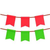 Red and green flags hanging on a string png