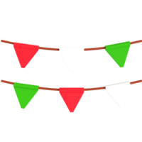 A group of red, green and white flags on a string png