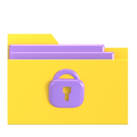 A purple folder with a lock on it png
