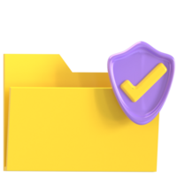 A folder with a shield and a check mark png