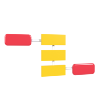 A red and yellow block with two red and yellow pieces png