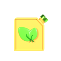 A bottle of oil with a leaf on it png