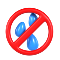 No water drop sign on black background png