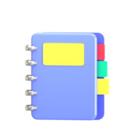 A blue notebook with colorful pages png