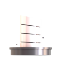 A white metal stand with a black background png