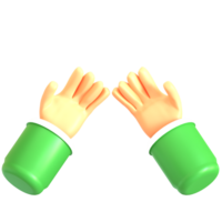 Two green hands with one holding up a green object png