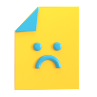 A yellow paper with a sad face on it png