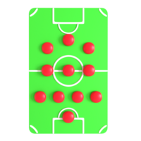 A soccer field with red balls on it png