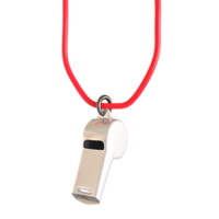 A whistle is hanging on a red cord png