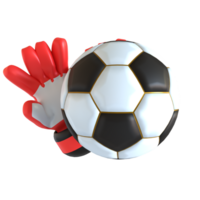 A soccer ball and glove on a black background png